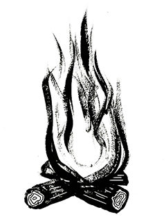 Illustration eines Lagerfeuers